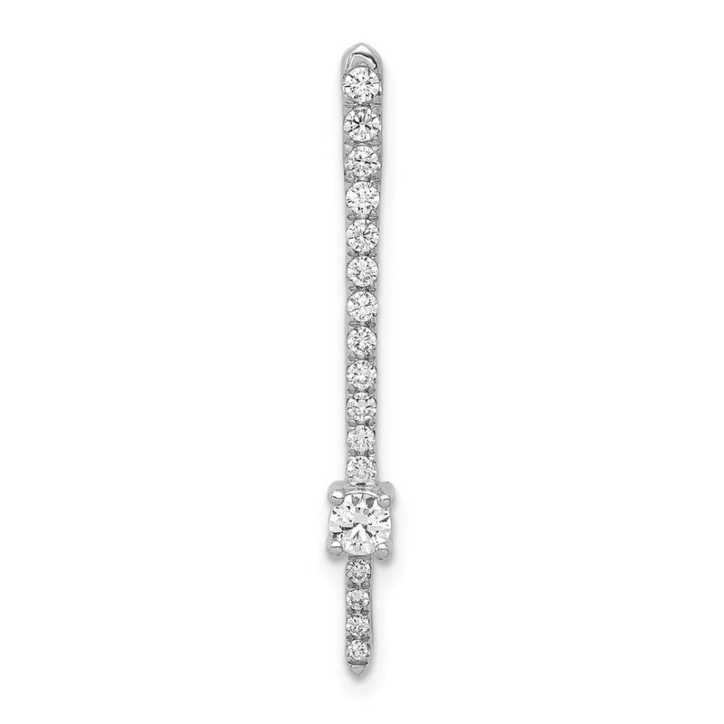 14k White Gold 1/3ct. Real Diamond Fancy Chain Slide