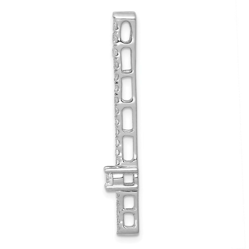 14k White Gold 5/8ct. Real Diamond Fancy Chain Slide