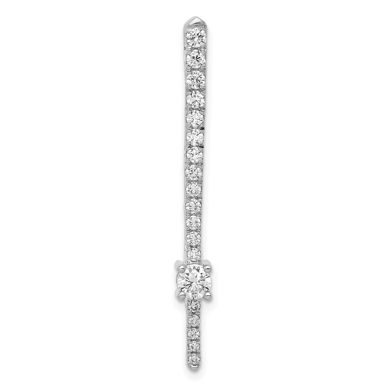 14k White Gold 5/8ct. Real Diamond Fancy Chain Slide