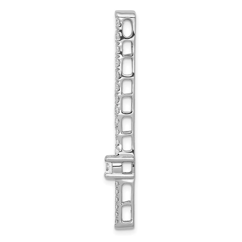 14k White Gold 1ct. Real Diamond Fancy Chain Slide