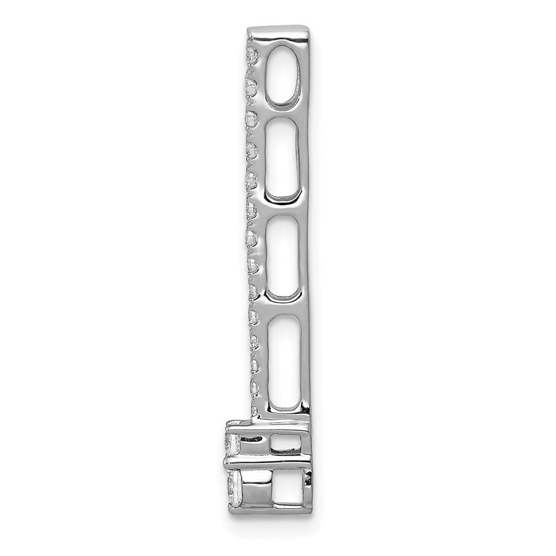 14k White Gold 1/3ct. Real Diamond Fancy Chain Slide