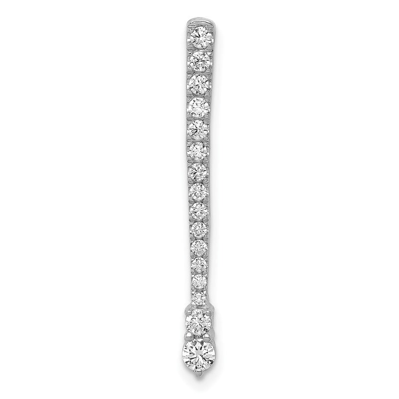 14k White Gold 1/3ct. Real Diamond Fancy Chain Slide