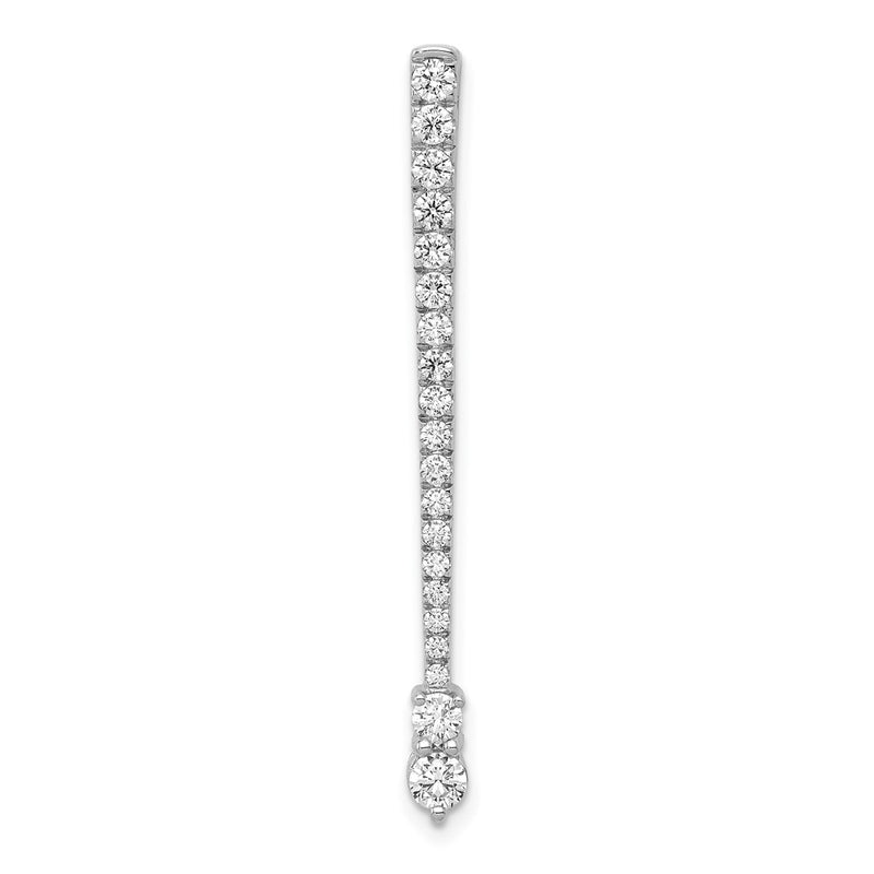 14k White Gold 5/8ct. Real Diamond Fancy Chain Slide