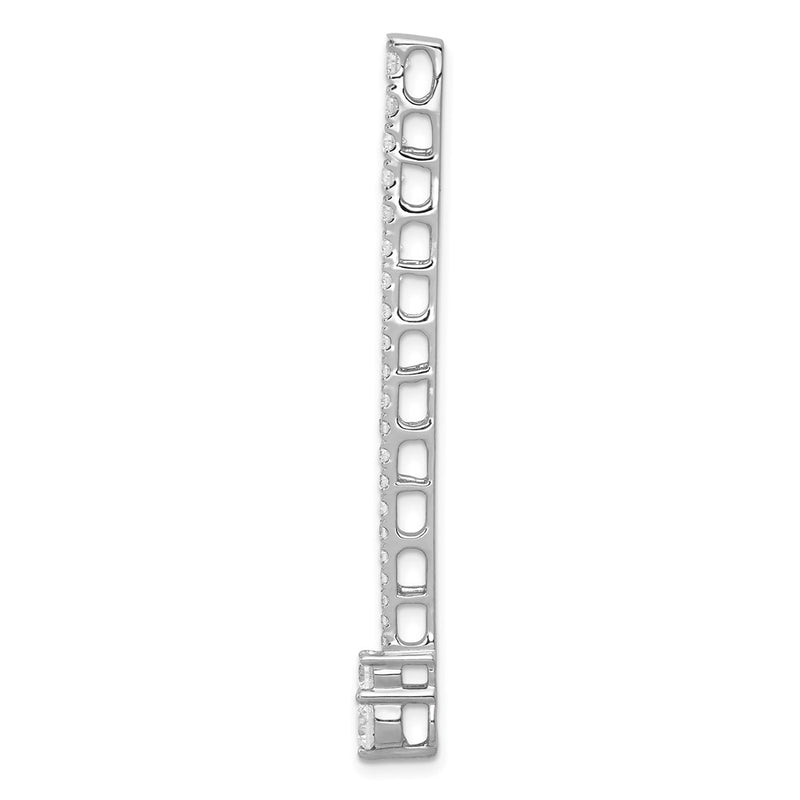 14k White Gold 1ct. Real Diamond Fancy Chain Slide