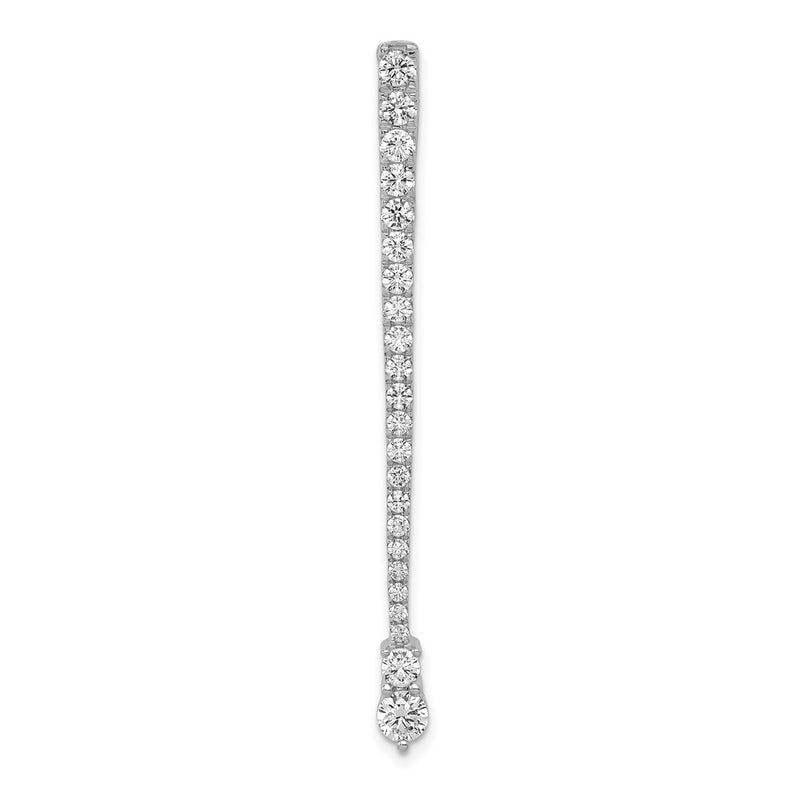 14k White Gold 1ct. Real Diamond Fancy Chain Slide