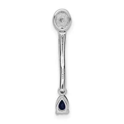 14k White Gold 1/3ct. Real Diamond and Sapphire Fancy Pendant