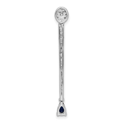 14k White Gold 5/8ct. Real Diamond & Sapphire Fancy Pendant