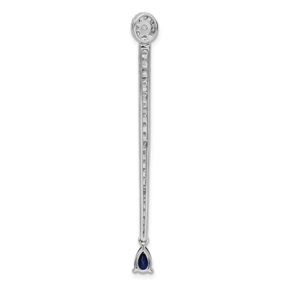 14k White Gold 1ct. Real Diamond & Sapphire Fancy Pendant