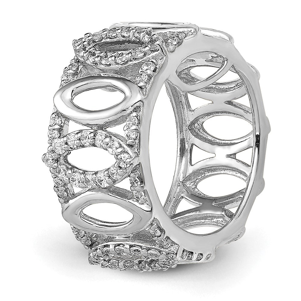 14k White Gold 1/4ct. Real Diamond Fancy Round Chain Slide