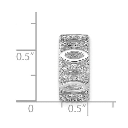 14k White Gold 1/4ct. Real Diamond Fancy Round Chain Slide