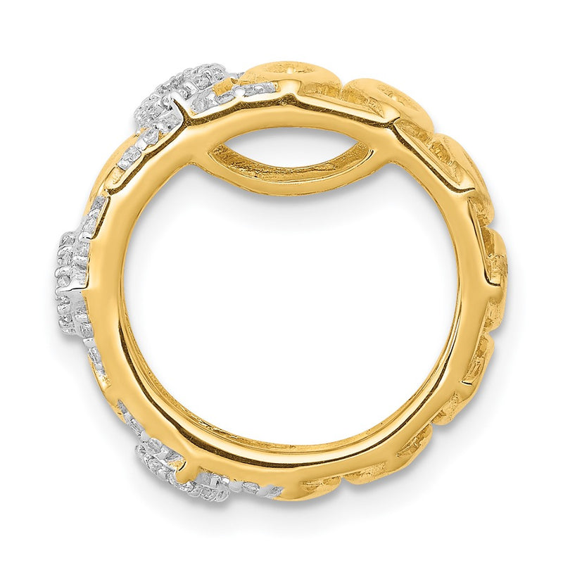 14K Yellow Gold 1/4ct. Real Diamond Fancy Round Chain Slide
