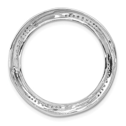 14k White Gold 1/5ct. Real Diamond Fancy Twist Circle Chain Slide