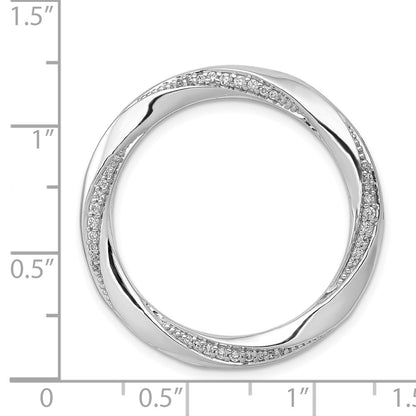 14k White Gold 1/5ct. Real Diamond Fancy Twist Circle Chain Slide