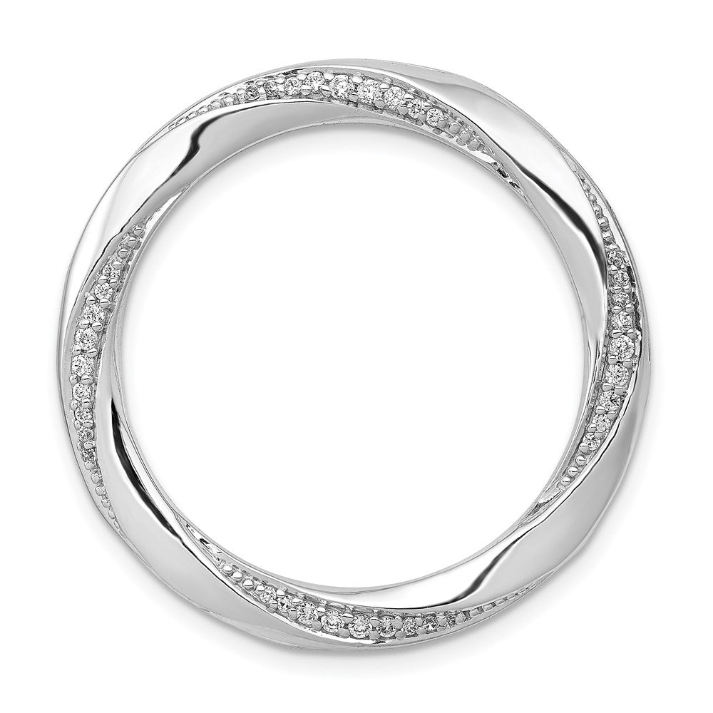 14k White Gold 1/5ct. Real Diamond Fancy Twist Circle Chain Slide