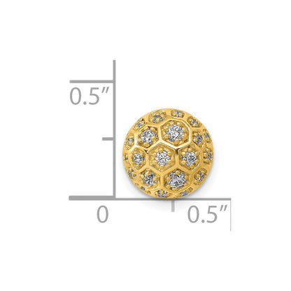 14K Yellow Gold 1/4ct. Real Diamond Honeycomb Chain Slide
