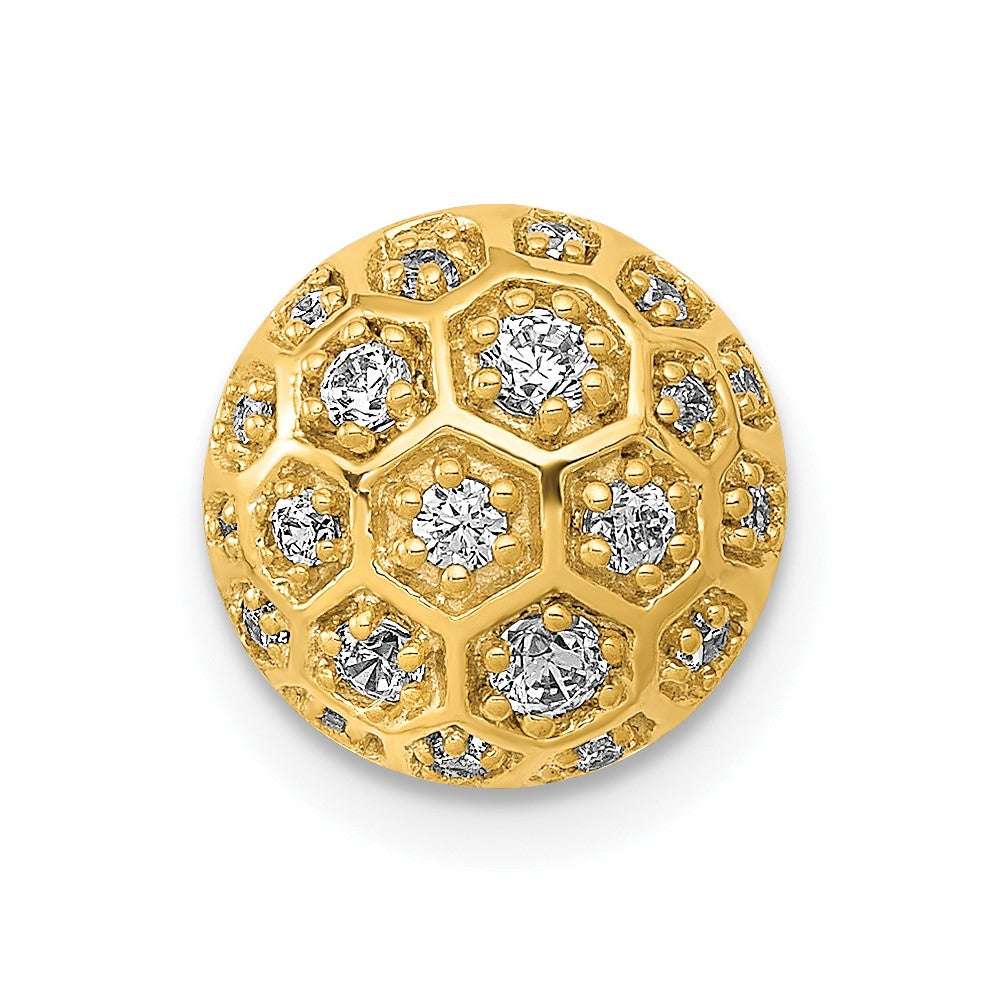 14k yellow gold 1 4ct real diamond honeycomb chain slide pm3890 025 ya
