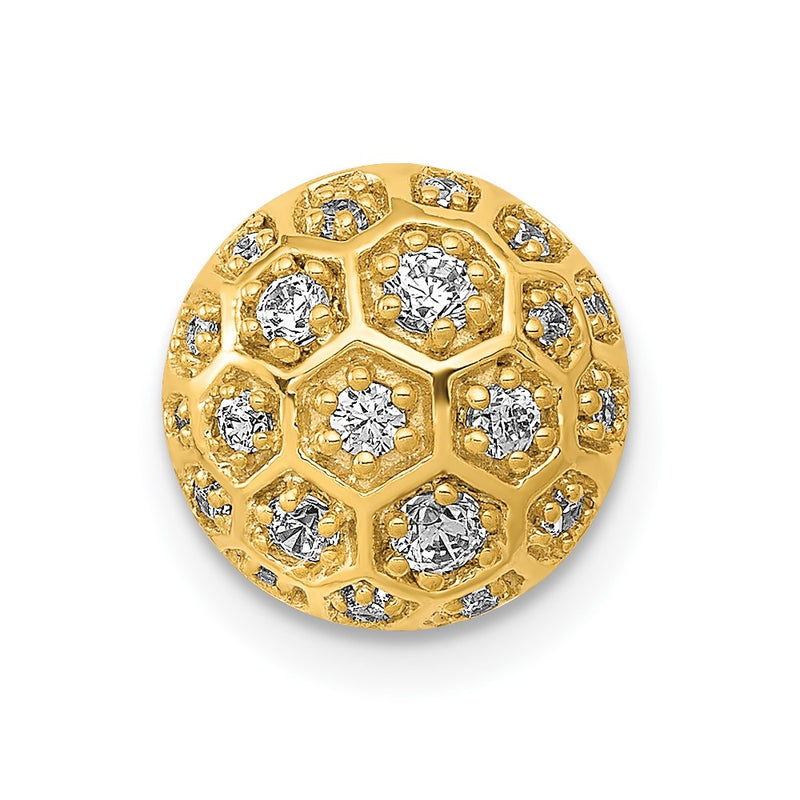 14K Yellow Gold 1/4ct. Real Diamond Honeycomb Chain Slide