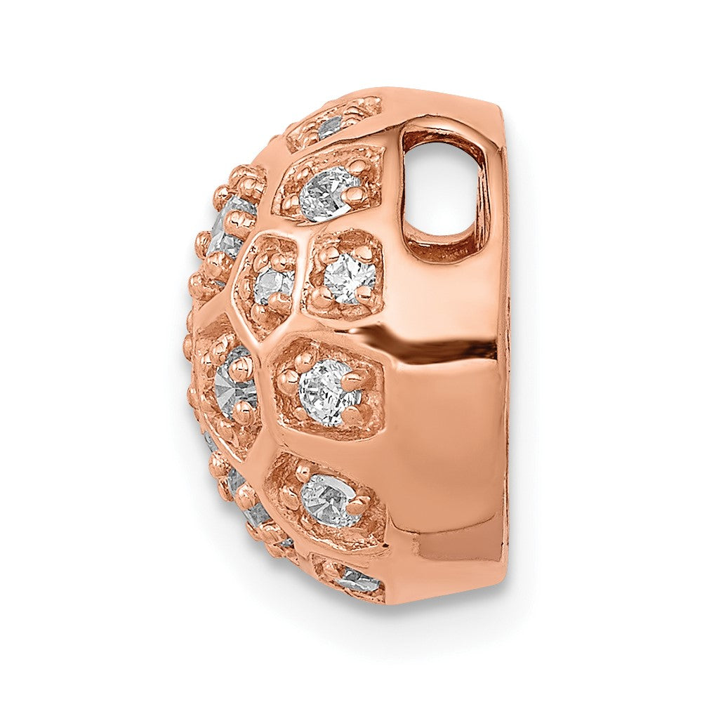 14k Rose Gold 1/2ct. Real Diamond Honeycomb Chain Slide