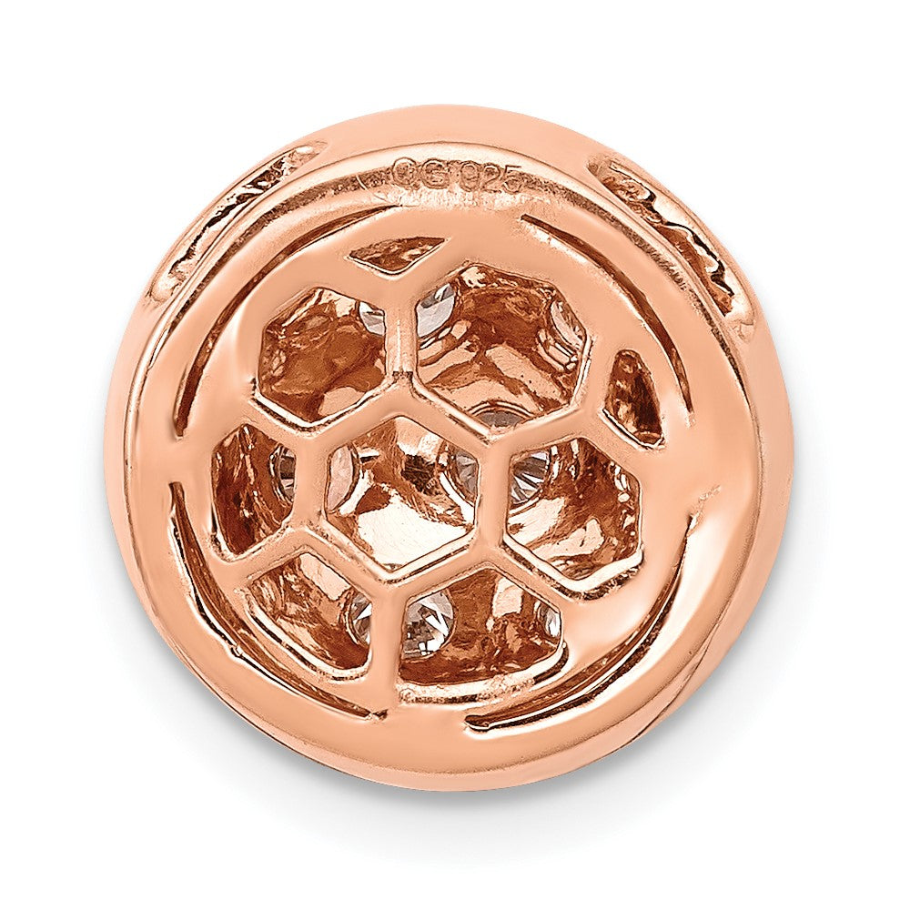 14k Rose Gold 1/2ct. Real Diamond Honeycomb Chain Slide