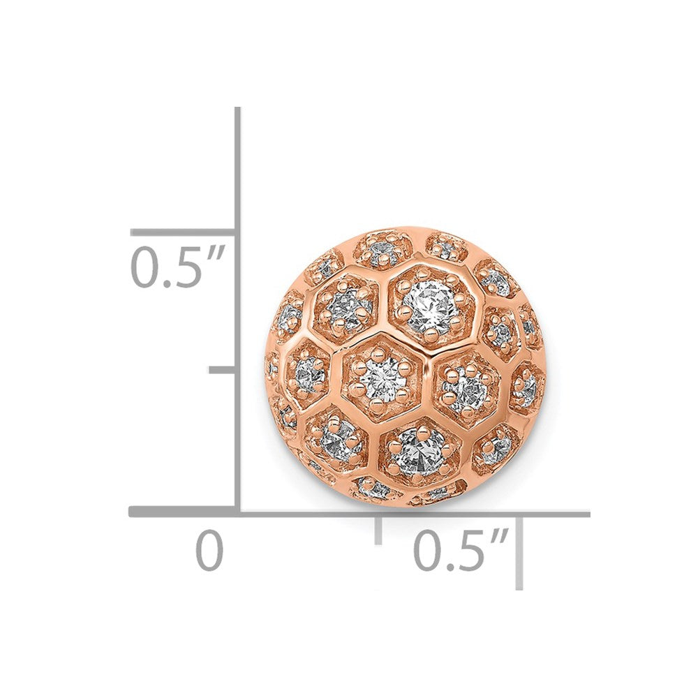 14k Rose Gold 1/2ct. Real Diamond Honeycomb Chain Slide