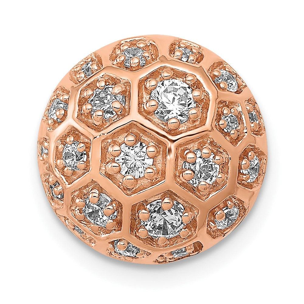 14k Rose Gold 1/2ct. Real Diamond Honeycomb Chain Slide