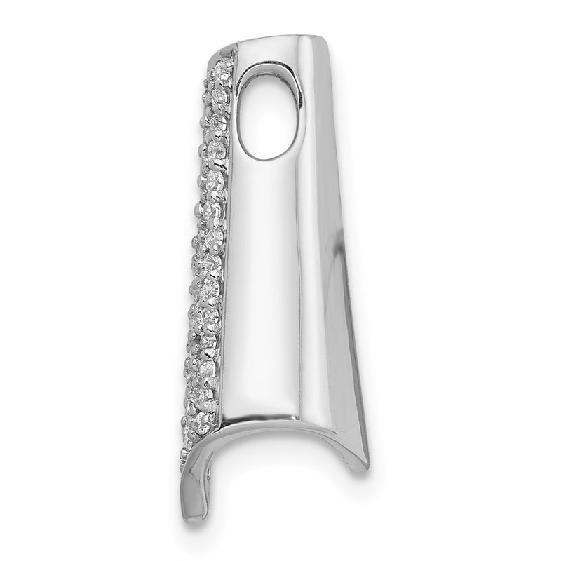 14k White Gold 1/6ct. Real Diamond Fancy Chain Slide