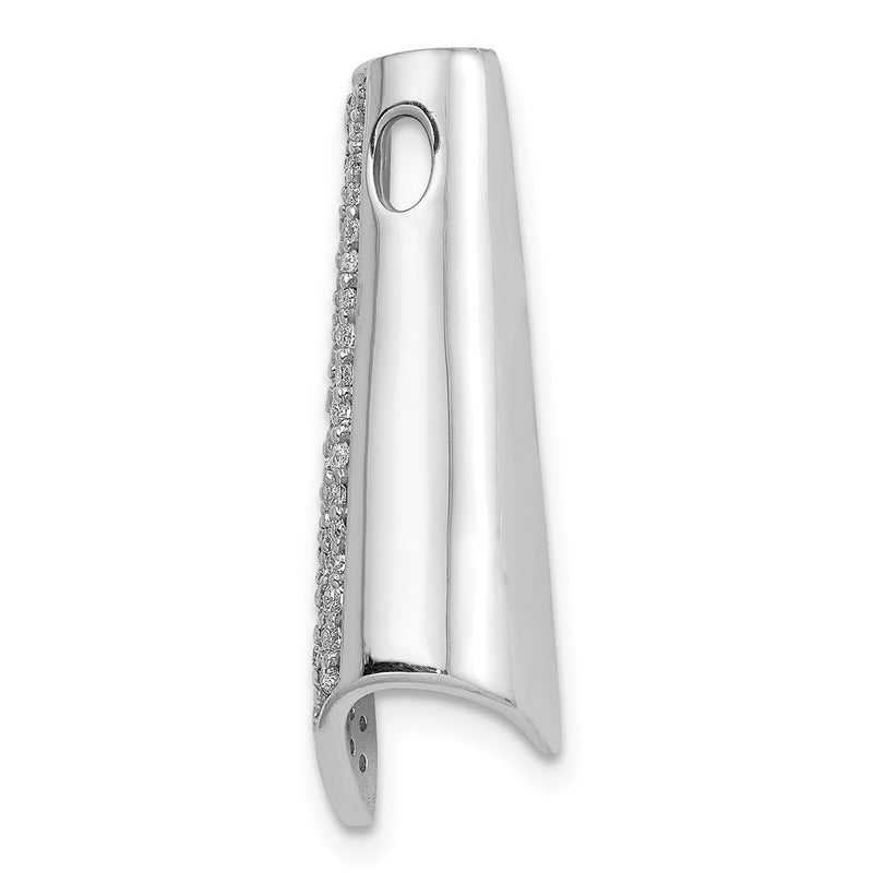 14k White Gold 1/3ct. Real Diamond Fancy Chain Slide