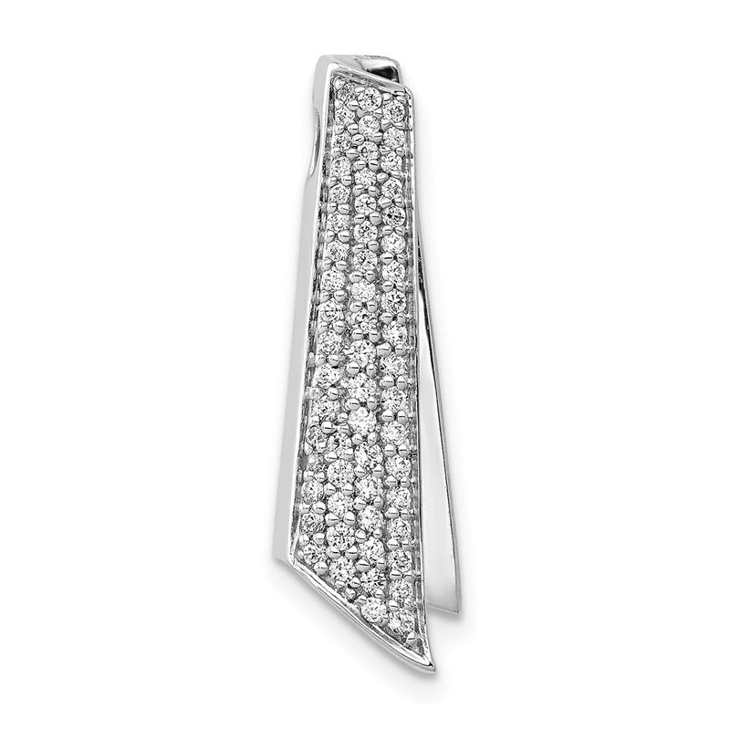 14k White Gold 1/3ct. Real Diamond Fancy Chain Slide