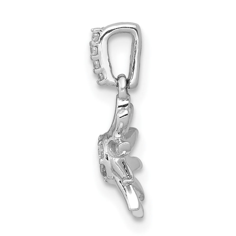14k White Gold 1/15ct. Real Diamond Fancy Sun Pendant