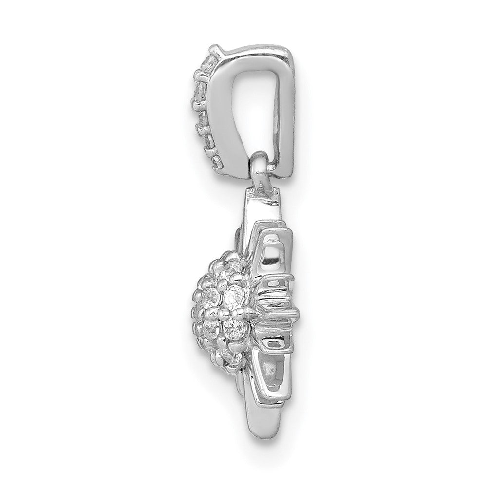 14k White Gold 1/10ct. Real Diamond Fancy Sun Pendant