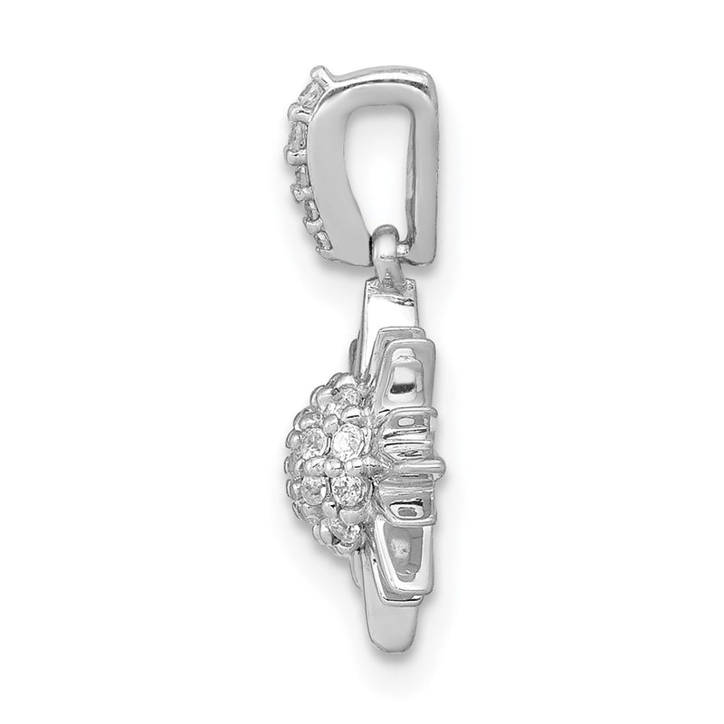 14k White Gold 1/10ct. Real Diamond Fancy Sun Pendant