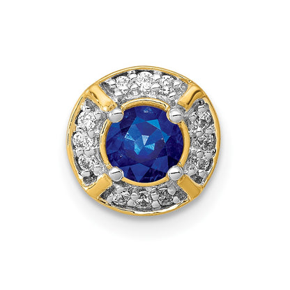 14k yellow gold 1 10ct real diamond and 33 sapphire fancy chain slide pm3922 sa 010 ya