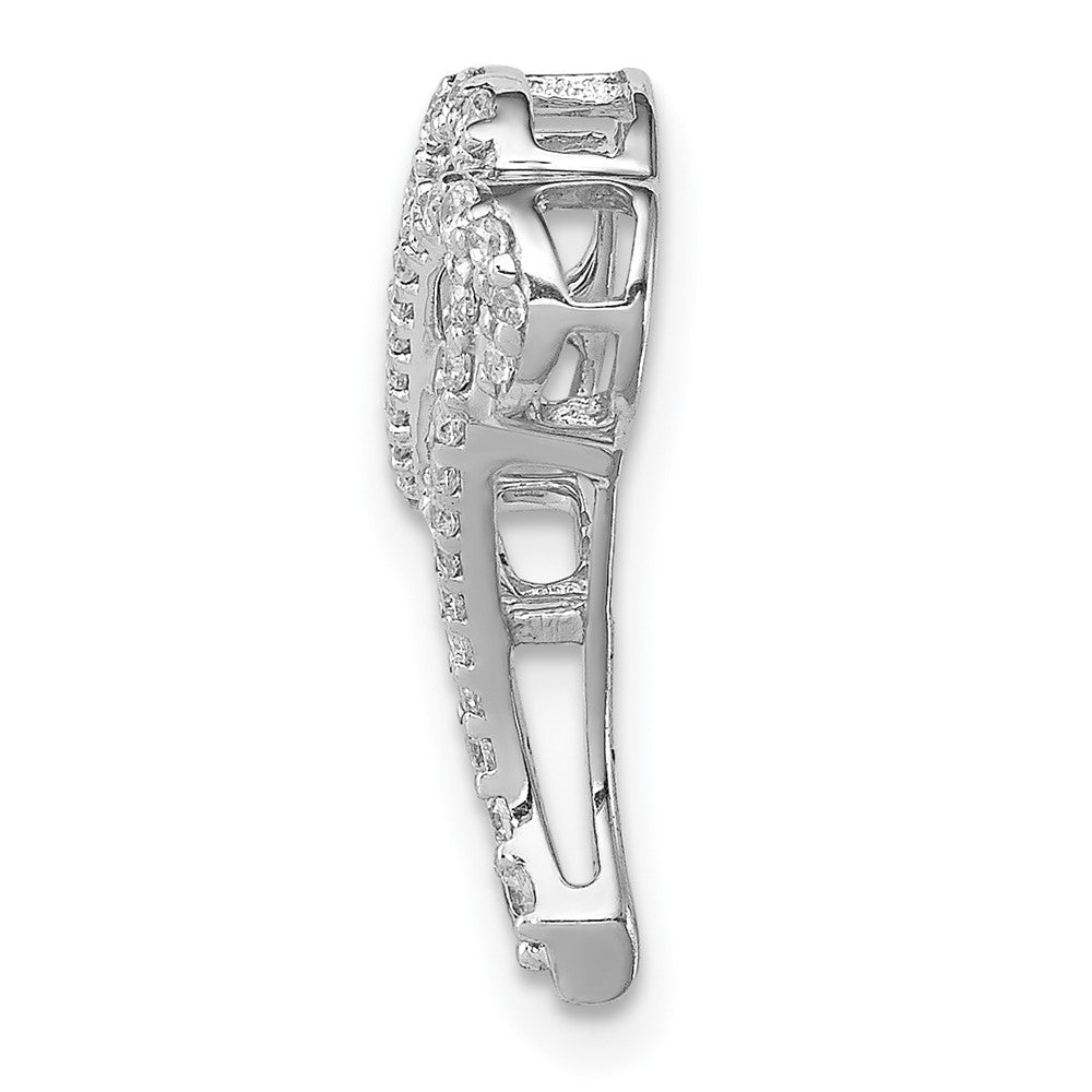 14k White Gold 1/3ct. Real Diamond Infinity & Heart Chain Slide