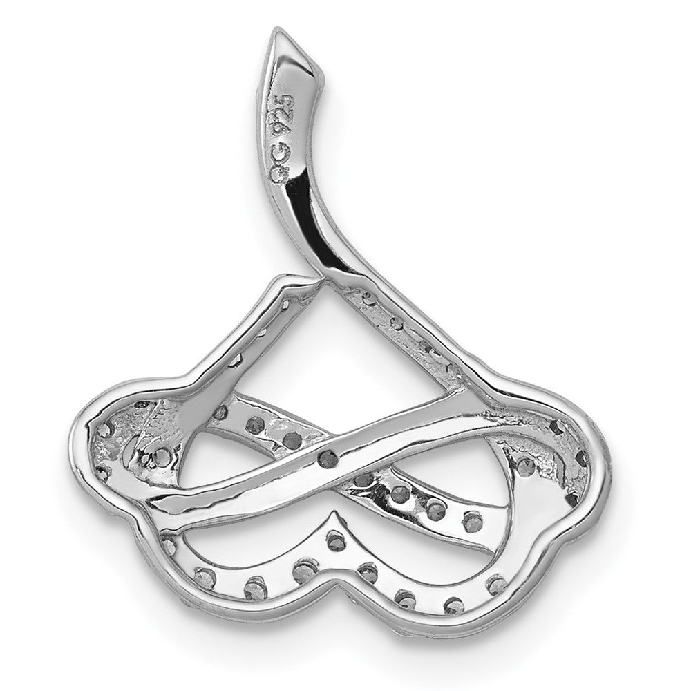 14k White Gold 1/3ct. Real Diamond Infinity & Heart Chain Slide
