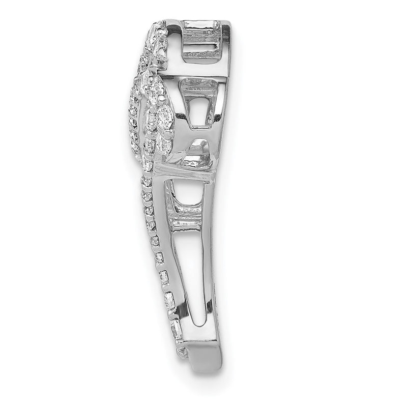 14k White Gold 1/2ct. Real Diamond Infinity and Heart Chain Slide