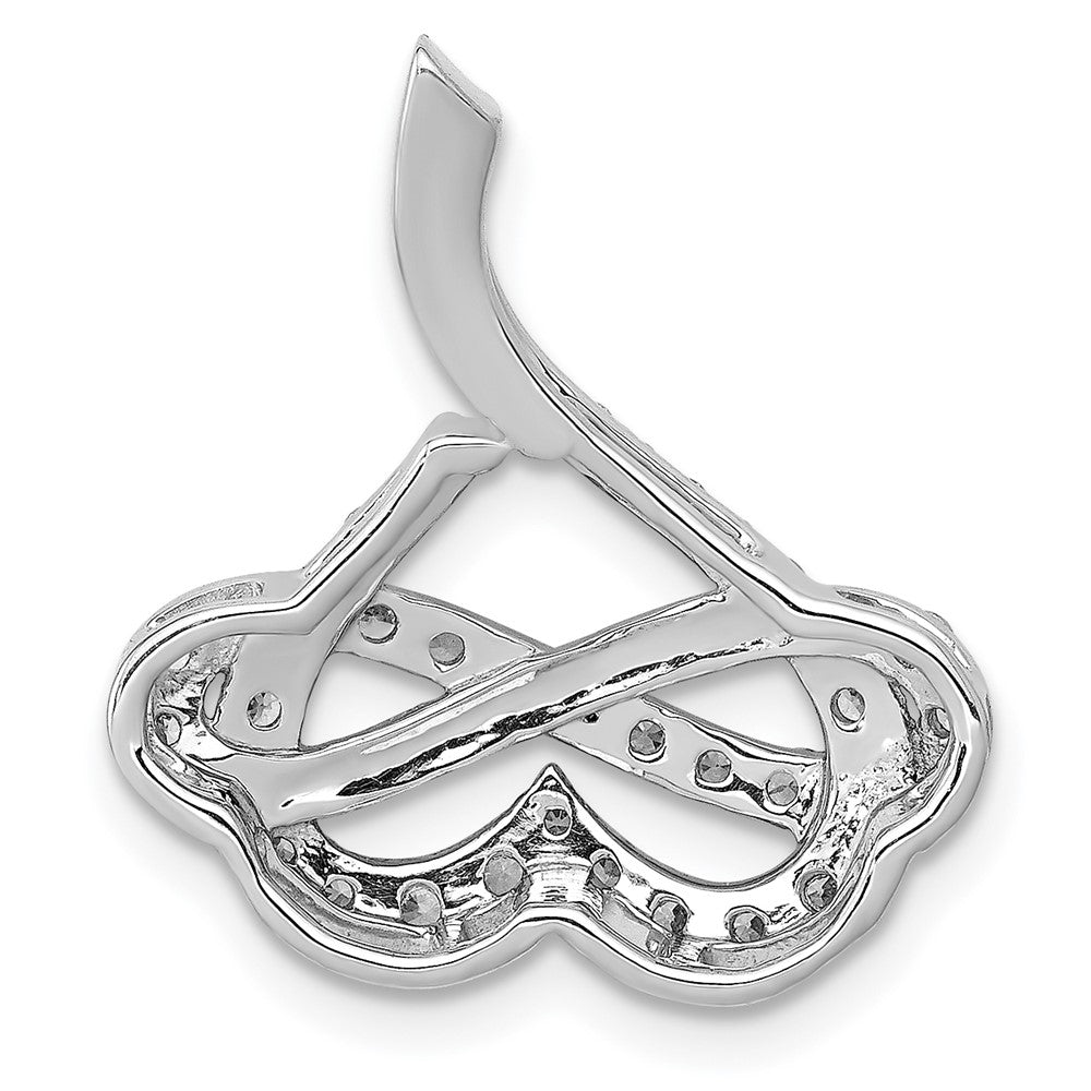 14k White Gold 1/2ct. Real Diamond Infinity and Heart Chain Slide