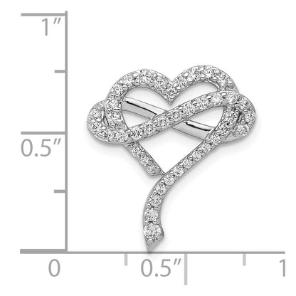 14k White Gold 1/2ct. Real Diamond Infinity and Heart Chain Slide