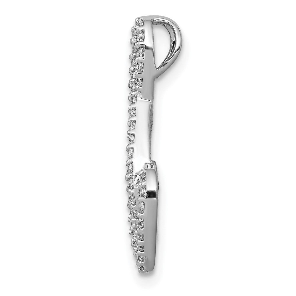 14k White Gold 1/4ct. Real Diamond Fancy Heart Infinity Chain Slide