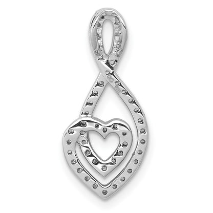 14k White Gold 1/4ct. Real Diamond Fancy Heart Infinity Chain Slide