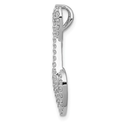 14k White Gold 1/2ct. Real Diamond Fancy Heart Infinity Chain Slide