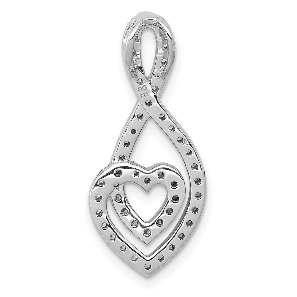 14k White Gold 1/2ct. Real Diamond Fancy Heart Infinity Chain Slide