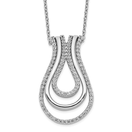 14k White Gold Real Diamond Fancy Necklace