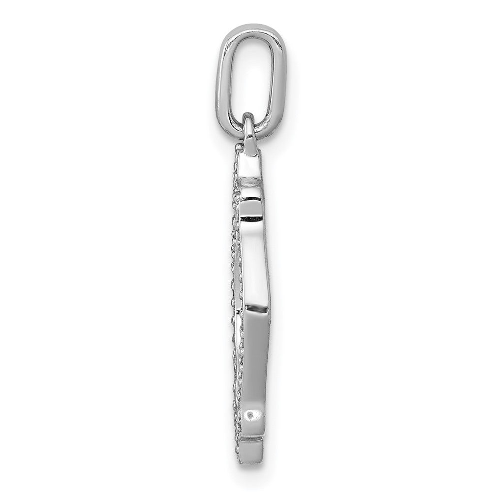 14k White Gold 1/10ct. Real Diamond Fancy Pendant