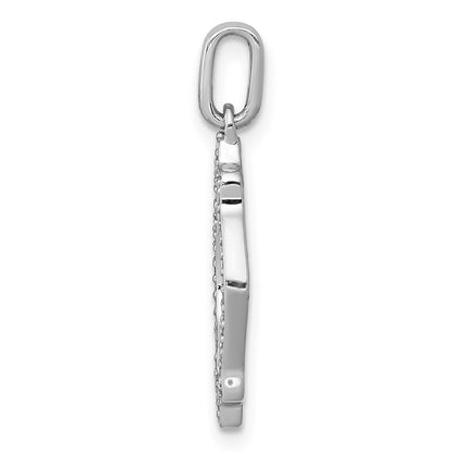 14k White Gold 1/10ct. Real Diamond Fancy Pendant