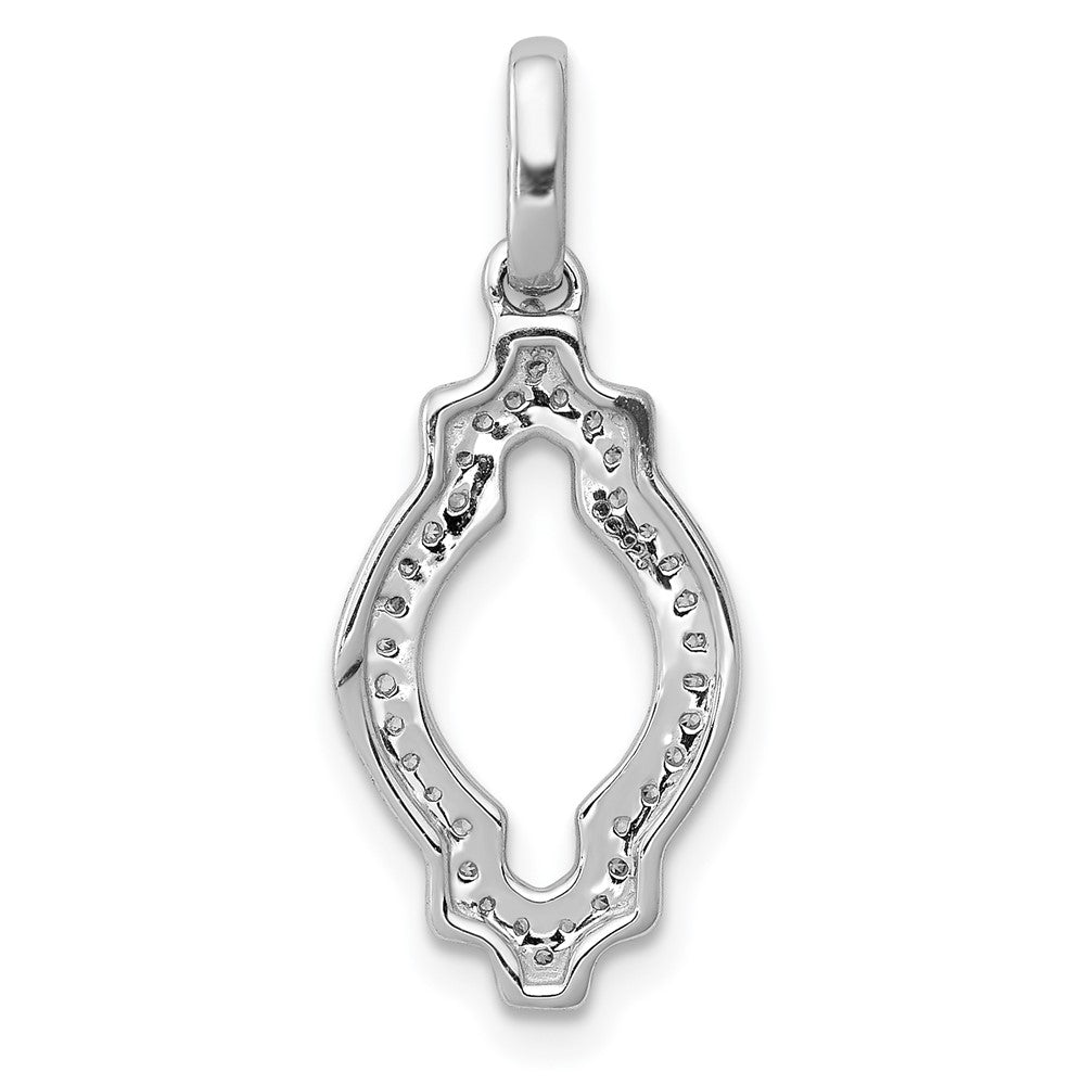 14k White Gold 1/10ct. Real Diamond Fancy Pendant