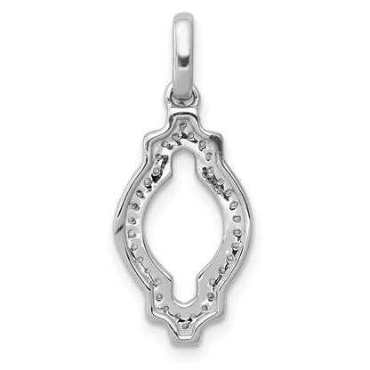 14k White Gold 1/10ct. Real Diamond Fancy Pendant