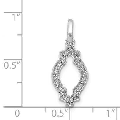 14k White Gold 1/10ct. Real Diamond Fancy Pendant