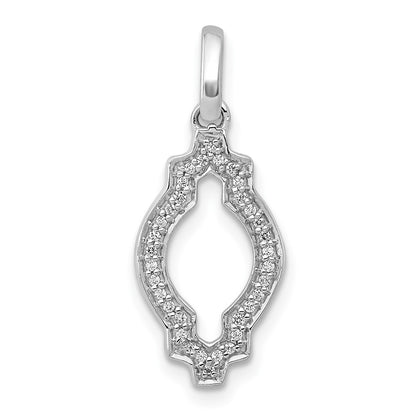 14k White Gold 1/10ct. Real Diamond Fancy Pendant
