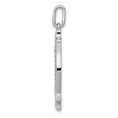 14k White Gold 1/4ct. Real Diamond Fancy Pendant
