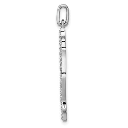 14k White Gold 1/2ct. Real Diamond Fancy Pendant